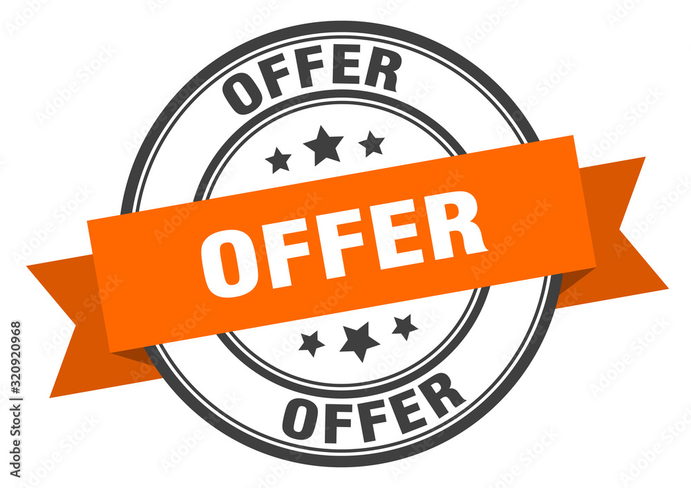 Fototapeta premium offer label. offerround band sign. offer stamp