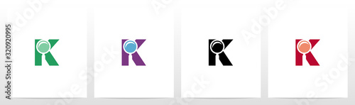 Magnifying Glass On Letter Logo Design K