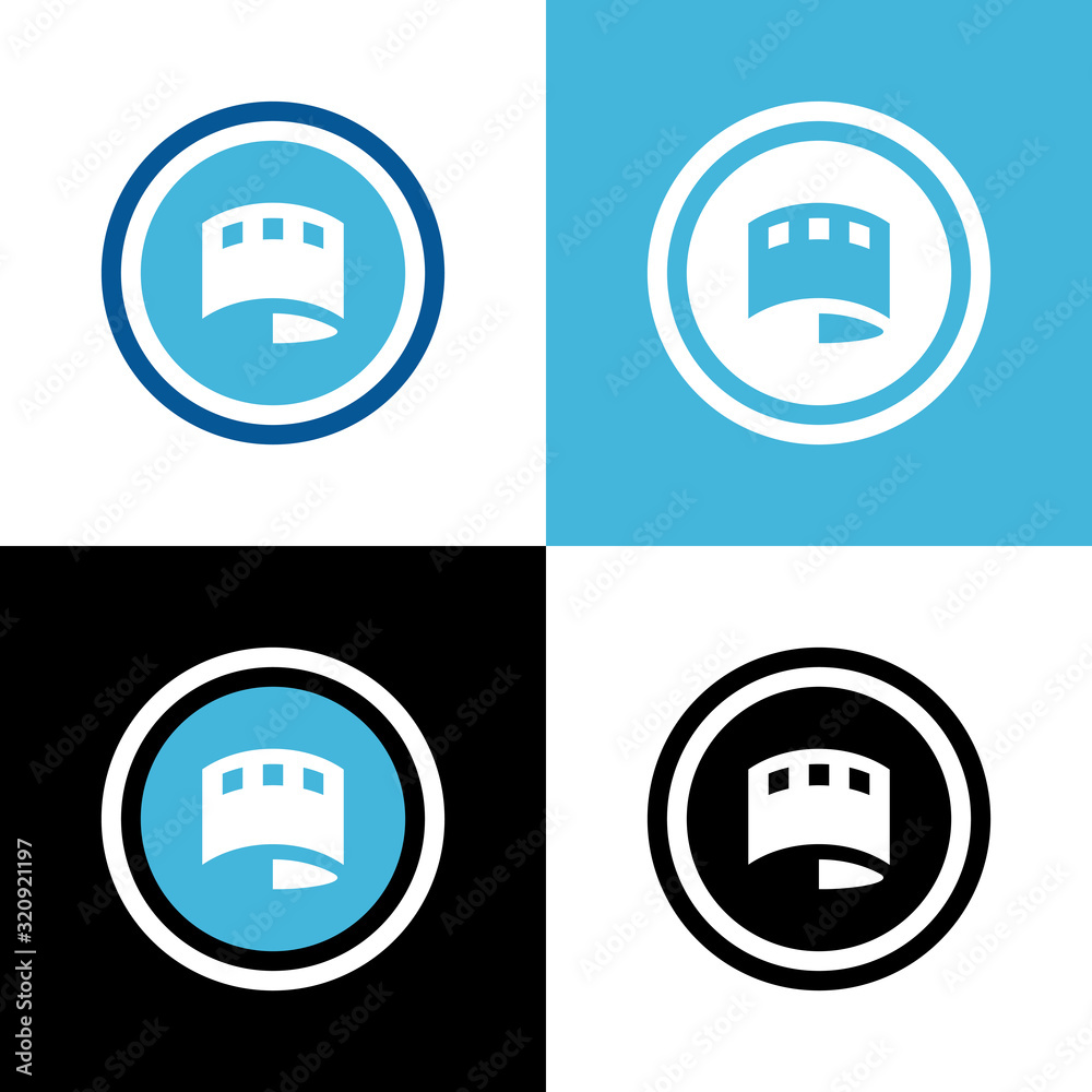 Film strip icon design, film frame logo template elements - Vector Film strip icon design, film frame logo template elements - Vector