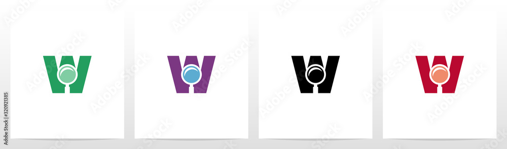 Magnifying Glass On Letter Logo Design W Magnifying Glass On Letter Logo Design W