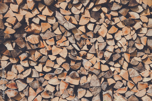 heap of firewood as a background