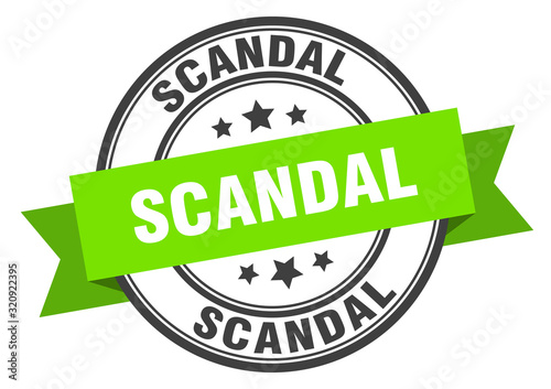 scandal label. scandalround band sign. scandal stamp