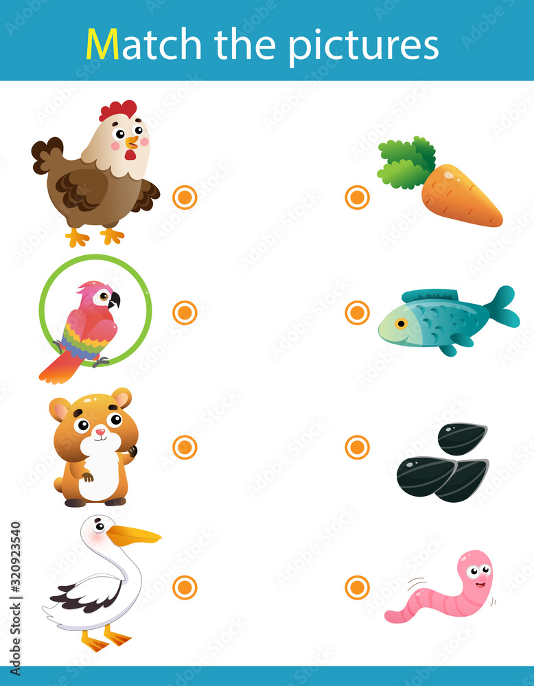 Matching game, education game for children. Puzzle for kids. Match the ...