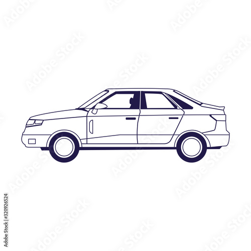 sedan car icon, flat design