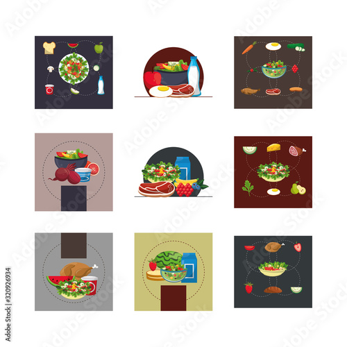 bundle of nutritive healthy food