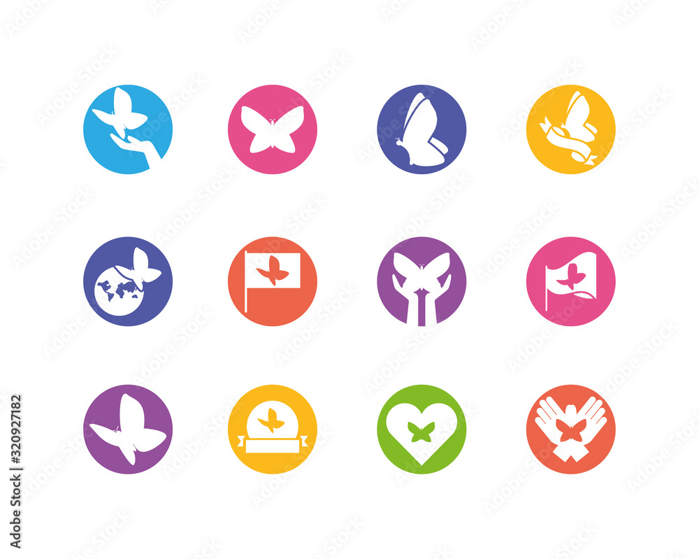 Icon set of zero discrimination day vector design Icon set of zero discrimination day vector design