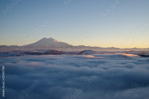Caucasus region and Elbrus, the highest mountain in Europe © zullusim