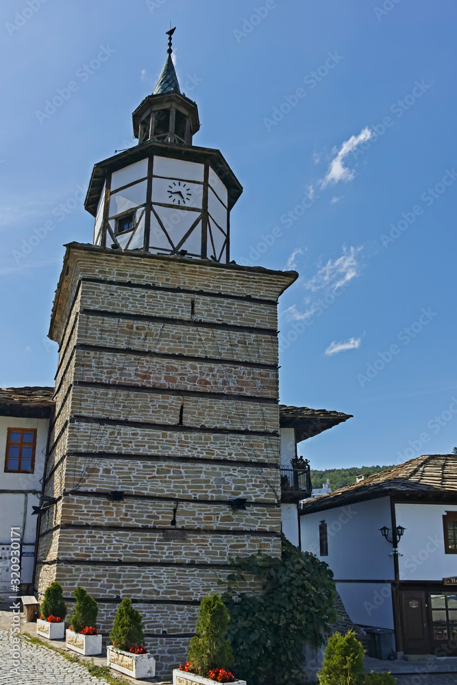 Medieval clock Tower in town of Tryavna, Bulgaria