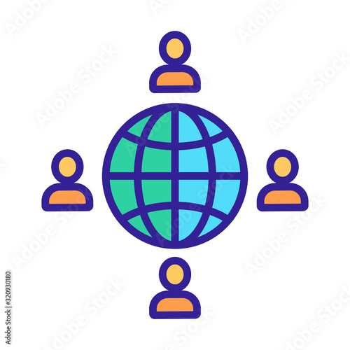 affiliated business icon vector. A thin line sign. Isolated contour symbol illustration