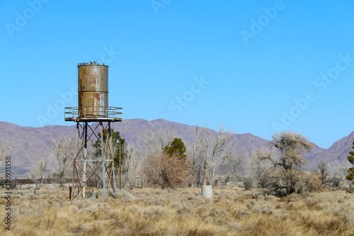 an old west desert water tower