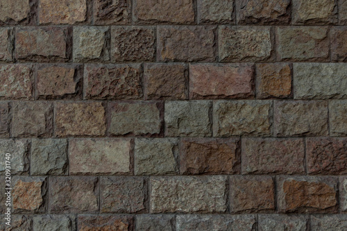 Wall of natural stone blocks, texture