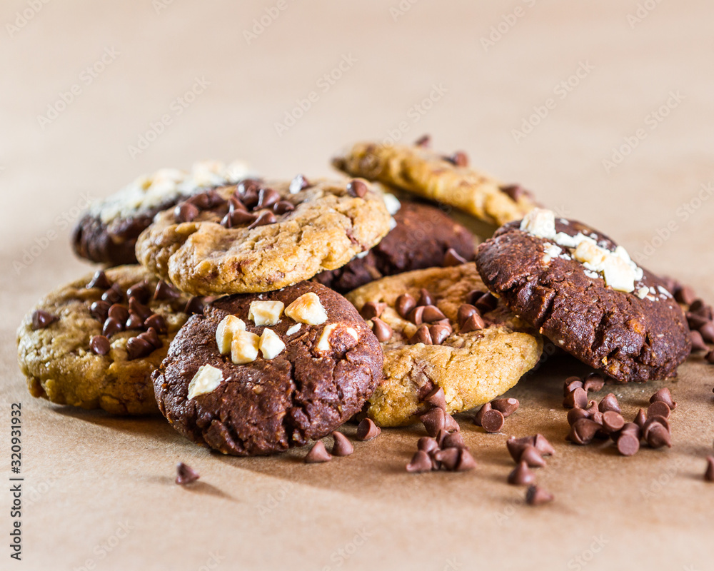 Freshly baked chocolate chip cookies Freshly baked chocolate chip cookies