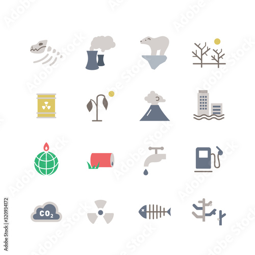 ENVIRONMENT PROBLEMS ICON SET