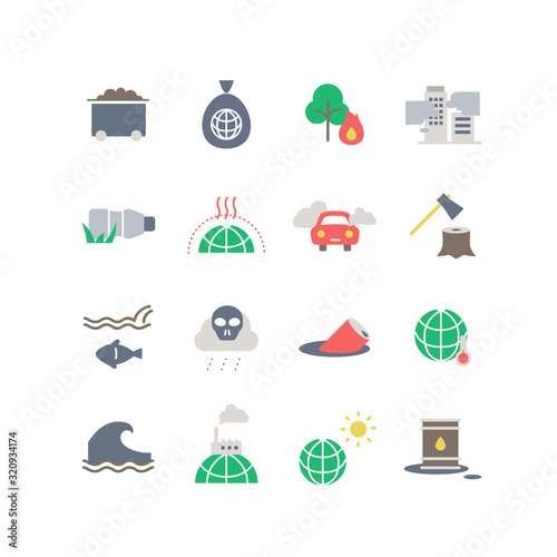 ENVIRONMENT PROBLEMS ICON SET
