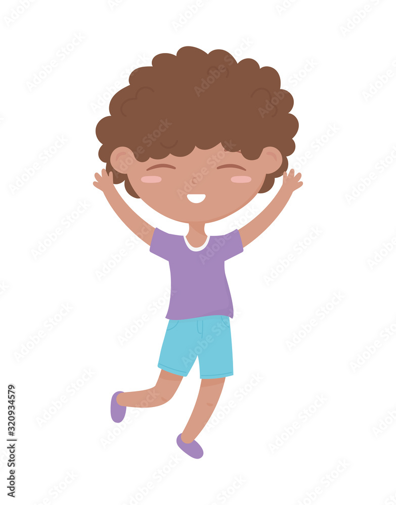 happy childrens day, cute boy hands up celebration cartoon character happy childrens day, cute boy hands up celebration cartoon character