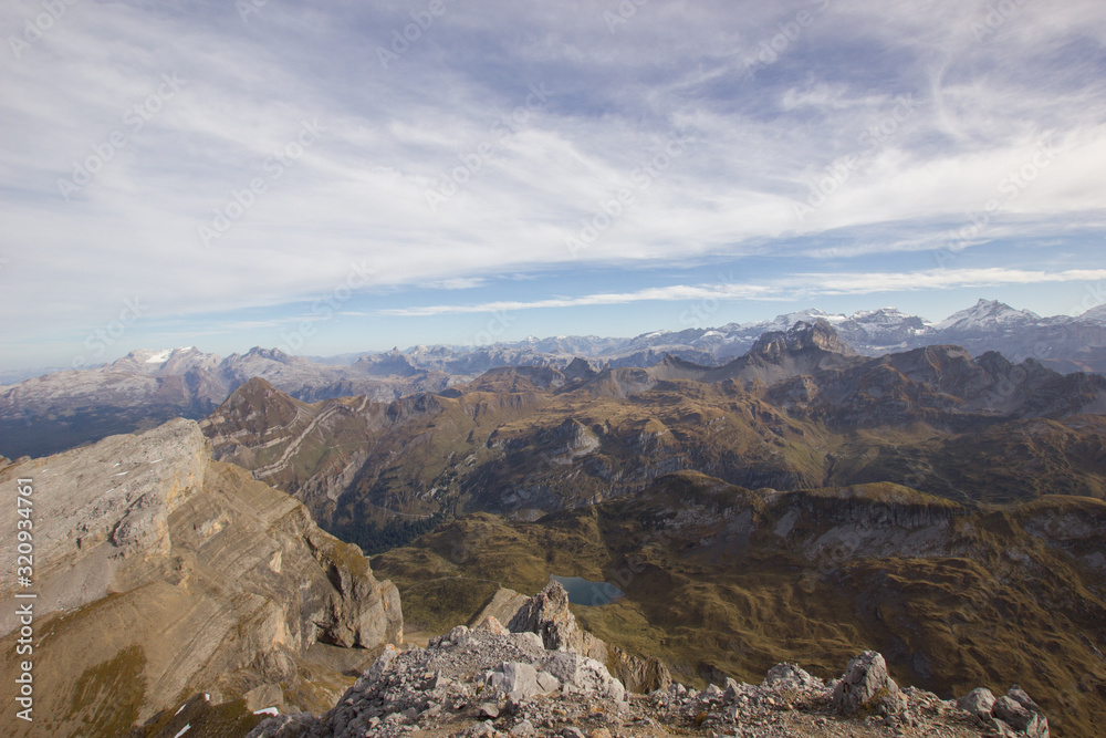 View from the Chaiserstock to the mountain landscape on an autumn afternoon View from the Chaiserstock to the mountain landscape on an autumn afternoon