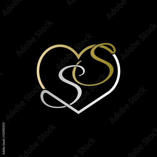 ss love logo design vector