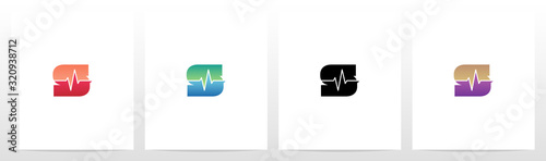 Pulse Line On Letter Logo Design S