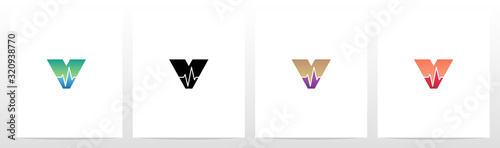 Pulse Line On Letter Logo Design V