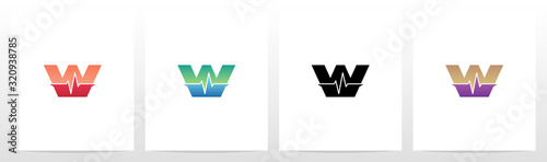 Pulse Line On Letter Logo Design W