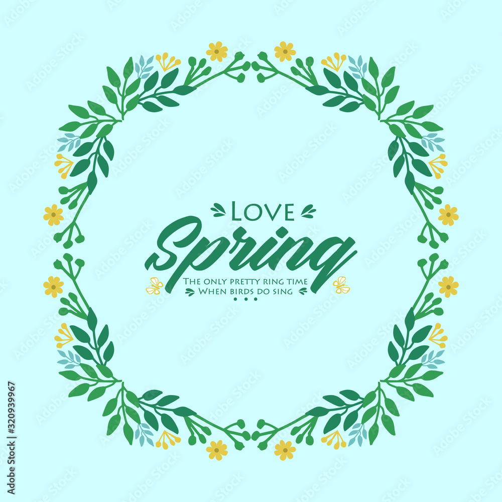 Vintage frame design with ornate leaf and floral, for love spring card design. Vector