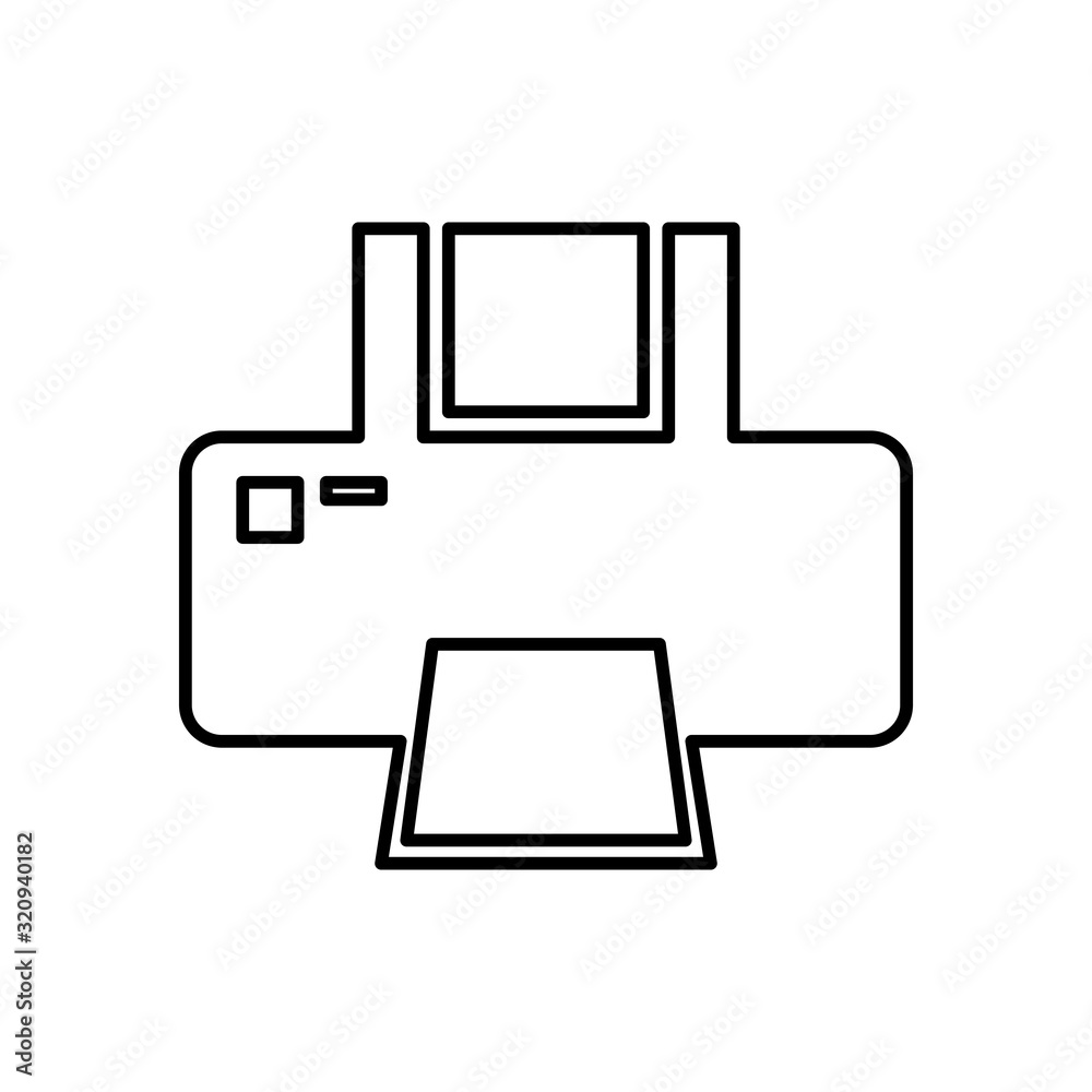 computer printer hardware device isolated icon computer printer hardware device isolated icon