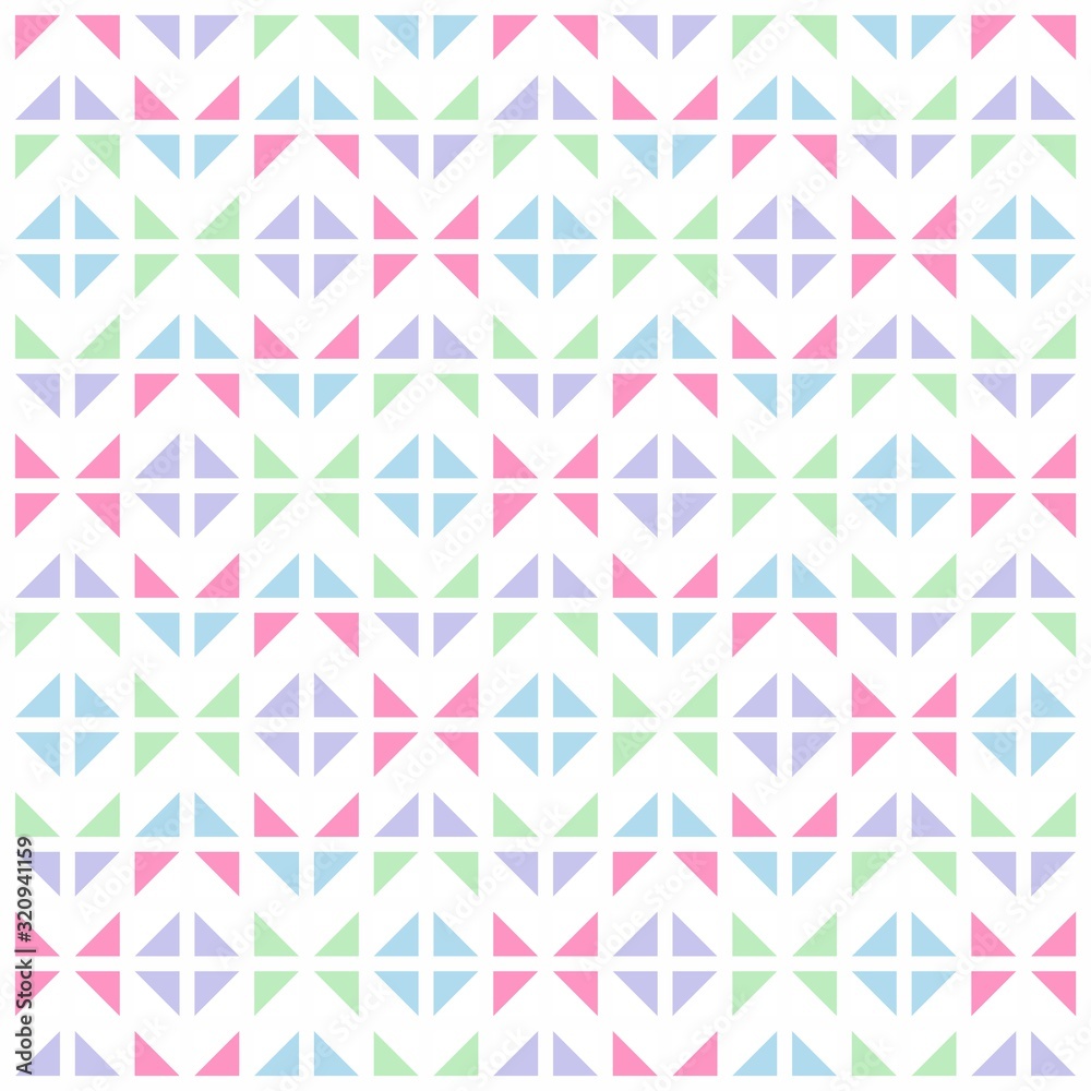 The Amazing of Colorful Triangle Pink, Purple, Green and Blue, Abstract, Repeat, Illustrator Pattern Wallpaper 