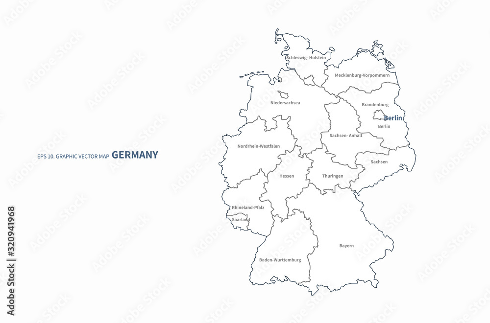 map of germany. europe country map.