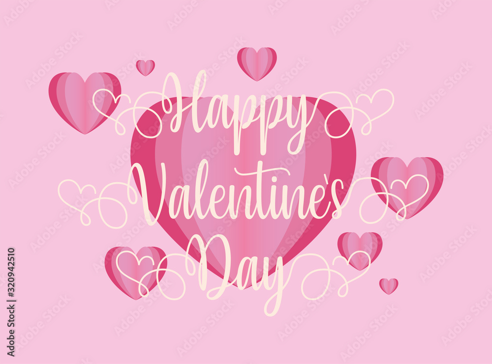 Happy valentines day hearts vector design