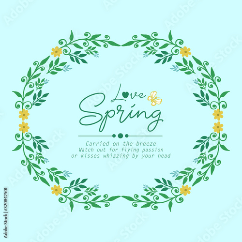 Unique pattern of leaf and floral frame with cute style, for love spring greeting card design. Vector © StockFloral