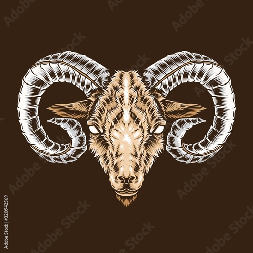 aries head vector logo illustration