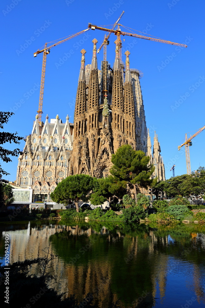 Cathedral of La Sagrada Familia. It is designed by architect Antonio Gaudi and is being built since 1882 with the donations of people Cathedral of La Sagrada Familia. It is designed by architect Antonio Gaudi and is being built since 1882 with the donations of people