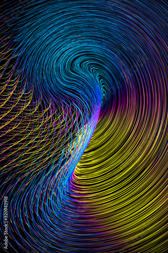 Abstract background of fingerprint texture consisting of gradient distorted lines. © hqrloveq