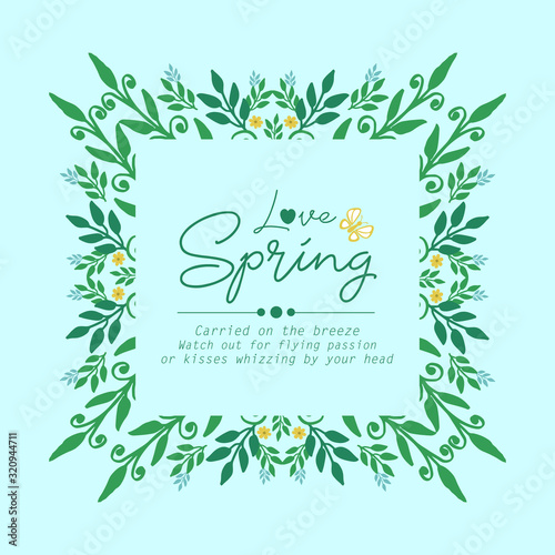 Crowd of modern leaf and flower frame, for love spring invitation card concept. Vector © StockFloral