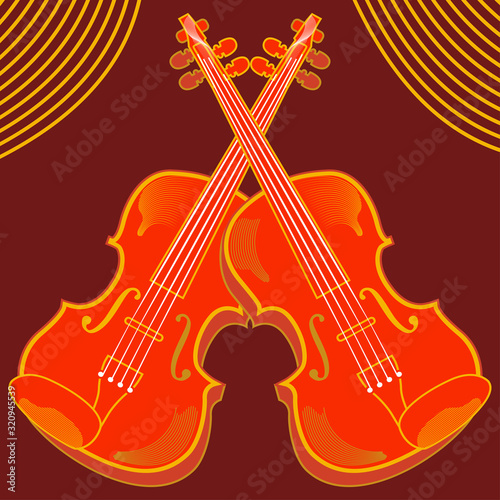 Vector illustration of isolated violin