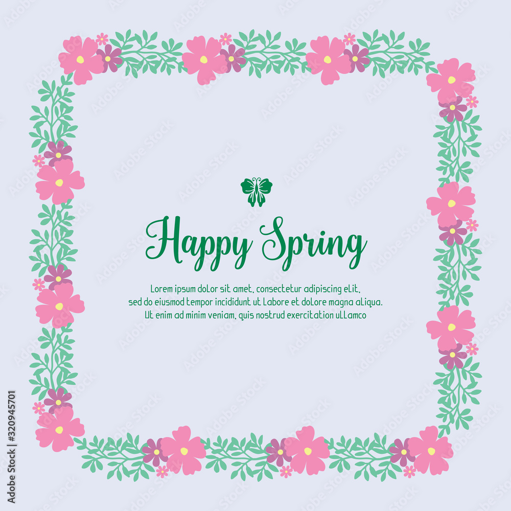 Beautiful Crowd of leaf and floral frame, with elegant grey background, for happy spring invitation card design. Vector