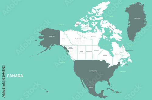canada map. north america c...