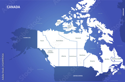 canada map. north america country map. 