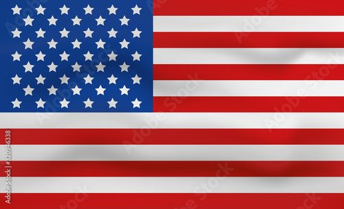 United States of America Flag Icon and Logo. World National Isolated Flag Banner and Template. Realistic, 3D Vector illustration Art with Wave Effect