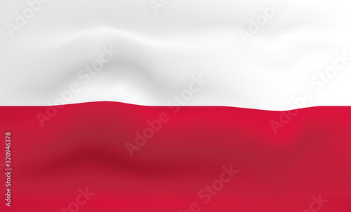 Poland Flag Icon and Logo. World National Isolated Flag Banner and Template. Realistic, 3D Vector illustration Art with Wave Effect