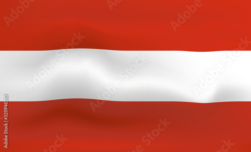 Austria Flag Icon and Logo. World National Isolated Flag Banner and Template. Realistic  3D Vector illustration Art with Wave Effect