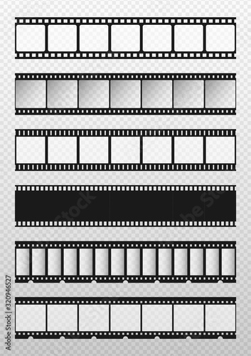 Set of seamless film frame. Film strip. Vector illustration