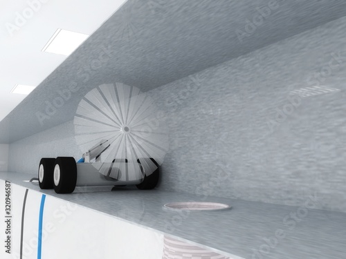 3D Duct Cleaning Robot for removal of dust mites and contaminants in the supply air duct with Brush and Camera - hygiene concepts for Hospital.