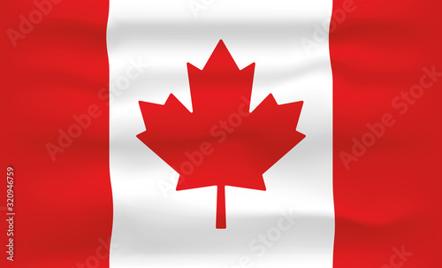 Canada Flag Icon and Logo. World National Isolated Flag Banner and Template. Realistic, 3D Vector illustration Art with Wave Effect