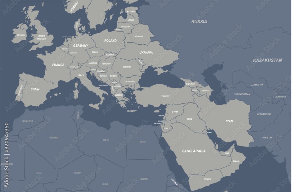 Blank Map Of Middle East And Europe
