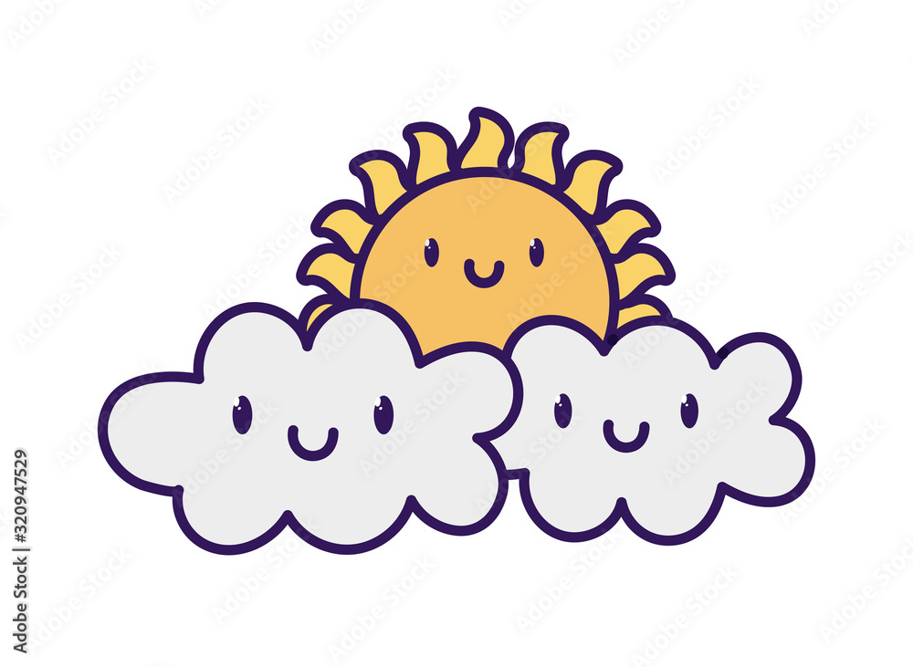 cute sun and clouds fantasy cartoon character cute sun and clouds fantasy cartoon character