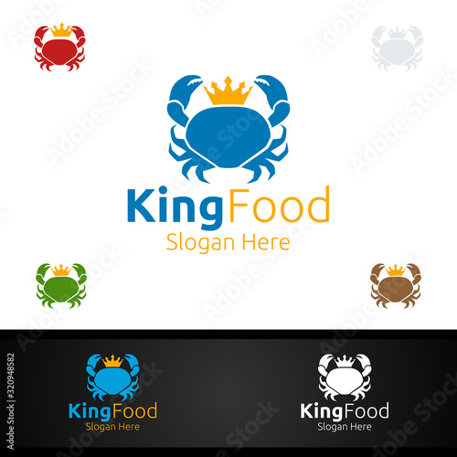 King Crab Seafood Logo for Restaurant or Cafe