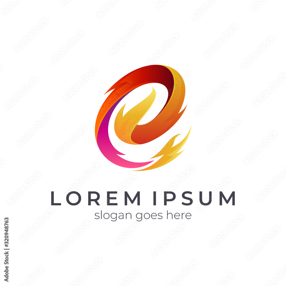 Fire letter E logo design, creative initial letter logo concept suitable for company brand identity, flame font vector Fire letter E logo design, creative initial letter logo concept suitable for company brand identity, flame font vector