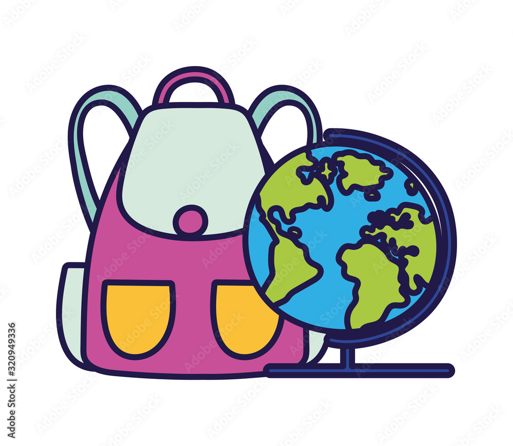 back to school education backpack and globe map geography back to school education backpack and globe map geography