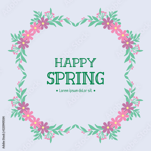 Beautiful frame with seamless of leaf and flower decoration, for happy spring invitation card design. Vector © StockFloral
